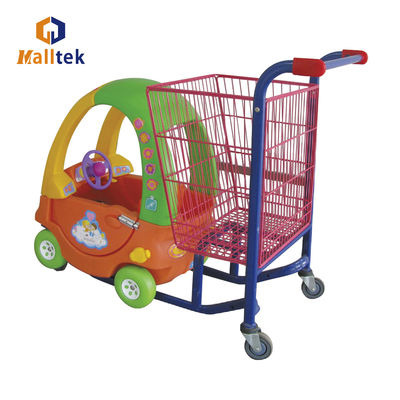Plastic Children Supermarket Shopping Trolley With Basket