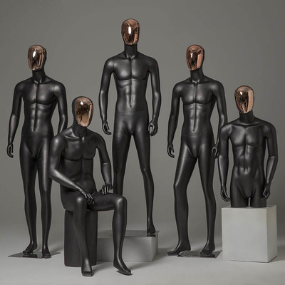 Full Body Electroplated Face Model Male Fiberglass Mannequin With Head
