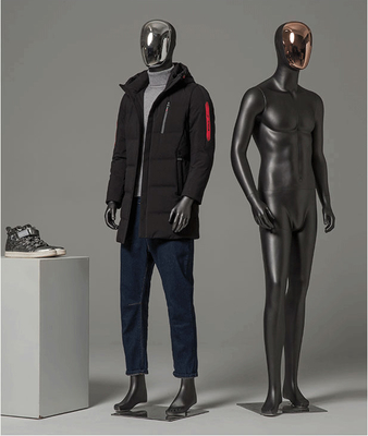 Full Body Electroplated Face Model Male Fiberglass Mannequin With Head