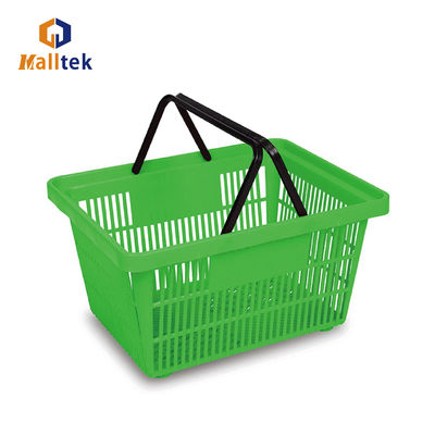 Popular Double Handle HDPP Hand Basket Plastic Shopping Basket For Retail Stores