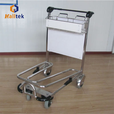 Stainless Steel Airport Trolley Load 250KG 2 Tier 4 Wheels With Brakes