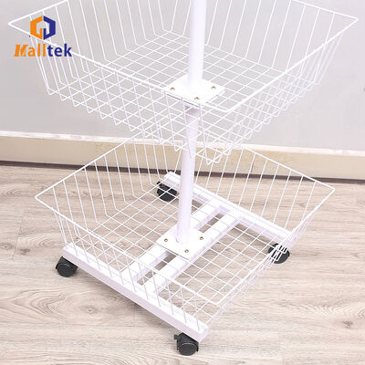 Popular Supermarket Wire Container Promotion Mesh Cage With Wheels