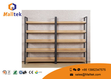 Easy Assemble Wood Display Rack Wooden Retail Display Shelves Printed Logo