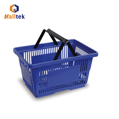 22L دو دست سوپرمارکت سبد پلاستیکی / سبد دستی سوپرمارکت